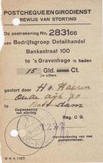 Postcheque en Girodienst Stempel Rotterdam 1943, Postzegels en Munten, Ophalen of Verzenden, Overige typen