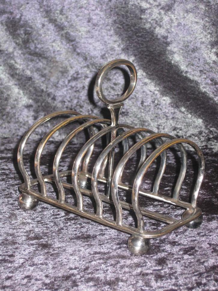 ((*))Victorian Toastrek Verzilverd 860 Gemerkt, Huis en Inrichting, Keuken | Servies, Overige typen, Overige stijlen, Overige materialen