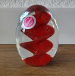 Eivormige Murano glazen Presse-papier blank/rood, Antiek en Kunst, Antiek | Glas en Kristal, Ophalen of Verzenden
