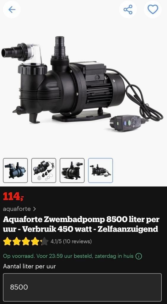 Aquaforte krachtpomp Z.G.A.N., Tuin en Terras, Waterpompen, Zo goed als nieuw, Elektrisch, Overige typen, Ophalen of Verzenden