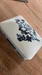 Porcelein doosje met deksel blauw wit, Ophalen of Verzenden