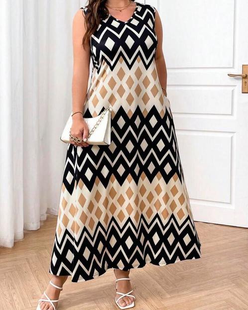 Casual maxi jurk Chevron ** NIEUW **, Kleding | Dames, Grote Maten, Nieuw, Jurk, Ophalen of Verzenden