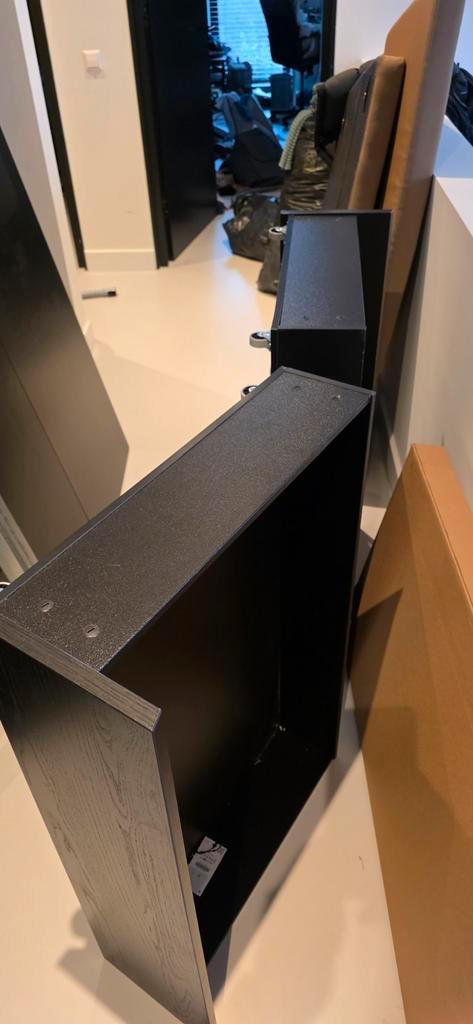 Ikea Malm bedframe met lades en lattenbodems, Huis en Inrichting, Slaapkamer | Bedden, Gebruikt, Tweepersoons, Hout, Zwart, Ophalen of Verzenden