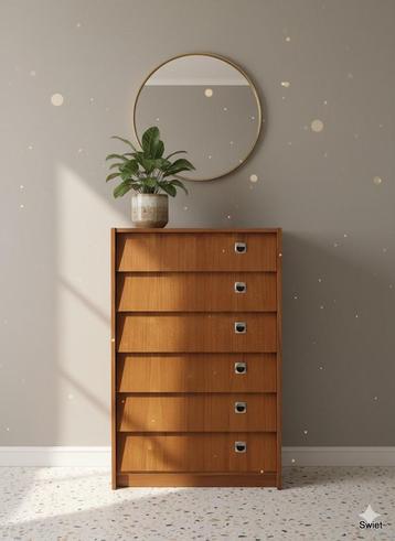 2221 vintage teakfineer schoenenkast klepjes 60s ladenkast beschikbaar voor biedingen