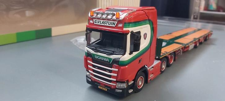 Scania S highline 6x2 twin steer +megatrailer  G.VLASTUIN ws, Hobby en Vrije tijd, Modelauto's | 1:50, Nieuw, Bus of Vrachtwagen
