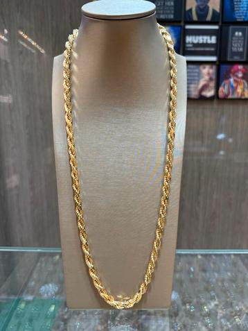 18KT Goud- 160.96 Gr - Rope Ketting 75cm - DEAL! beschikbaar voor biedingen