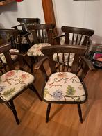 8 café stoelen met armleuningen gratis, Huis en Inrichting, Stoelen, Ophalen, Gebruikt, Bruin, Vijf, Zes of meer stoelen