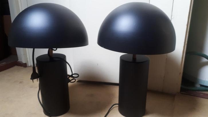 Set buro- of schemerlampen, Huis en Inrichting, Lampen | Tafellampen, Zo goed als nieuw, Minder dan 50 cm, Metaal, Ophalen of Verzenden