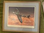 Prent in mooie lijst van een Spitfire, Ophalen of Verzenden, Gebruikt, Kaart, Foto of Prent