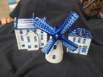 Set van 3 Delfts Blauwe Huisjes: Molen en Grachtenpanden, Ophalen of Verzenden, Zo goed als nieuw
