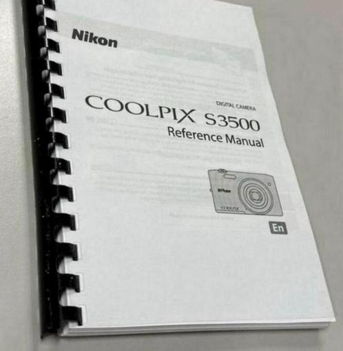 NIKON COOLPIX S3500 Camera uitgebreide handleiding - geprint, Verzamelen, Fotografica en Filmapparatuur, Ophalen of Verzenden
