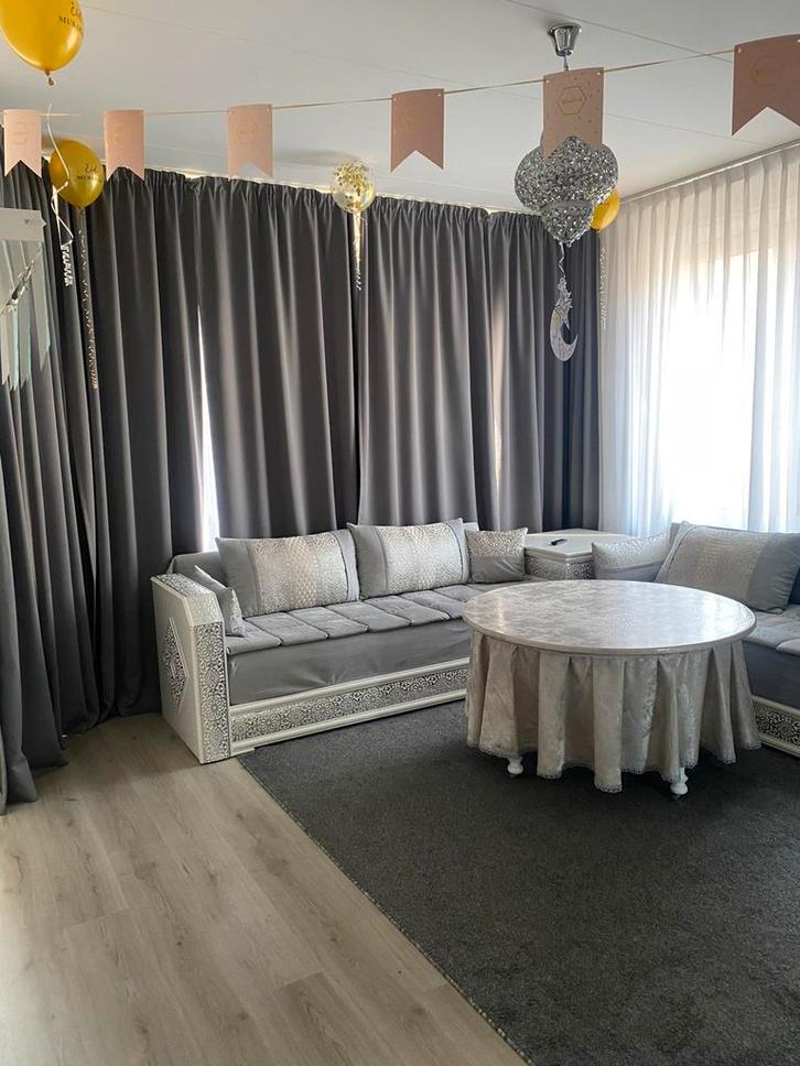 Zilver marokkaanse banken, Huis en Inrichting, Banken | Bankstellen, Gebruikt, Hoekbank, Vierpersoons of meer, Stof, Overige materialen