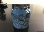 Blauw metalen windlicht / lantaarn / kaarsenhouder., Gebruikt, Blauw, Ophalen of Verzenden, Metaal