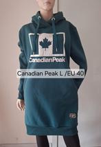 Canadian Peak hoody sweatjurk petrol groen zilver L / EU 40, Maat 38/40 (M), Ophalen of Verzenden, Zo goed als nieuw, Canadian Peak