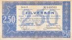 Nederland 2,5 gulden 1938 zilverbon 1 letter, Los biljet, 2½ gulden, Ophalen of Verzenden