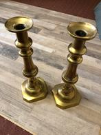 Messing kandelaars, Antiek en Kunst, Antiek | Kandelaars, Ophalen of Verzenden, Koper of Brons