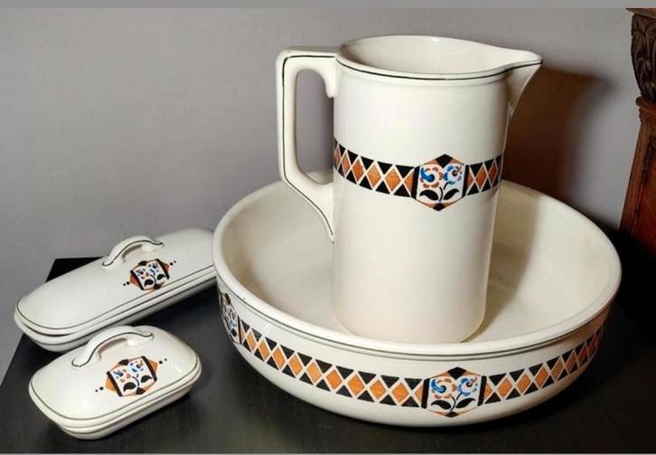 Art-déco lampetstel, Antiek en Kunst, Antiek | Keramiek en Aardewerk, Ophalen of Verzenden