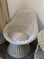 Rieten stoel en tafel whitewash, Antiek en Kunst, Ophalen