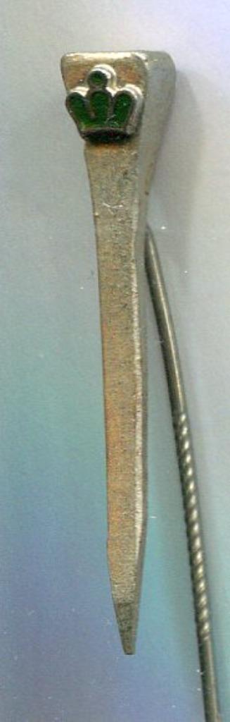 Nagel met kroontje hoefijzerfabriek zilverkl speldje( P_020), Verzamelen, Speldjes, Pins en Buttons, Nieuw, Speldje of Pin, Dier of Natuur
