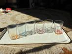 Glazen | vintage | gekleurd | 6 stuks, Ophalen of Verzenden, Zo goed als nieuw, Frisdrankglas