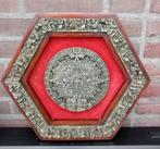 Vintage Aztec Mayan Calendar | Green Crushed Malachite Wall, Ophalen, Zo goed als nieuw