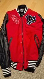 Rode Varsity Jacket met Leren Mouwen, Maat 52/54 (L), Onbekend, Ophalen of Verzenden, Zo goed als nieuw