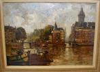 Prachtig origineel Jan Korthals Amsterdams stadsgezicht, Antiek en Kunst, Ophalen of Verzenden