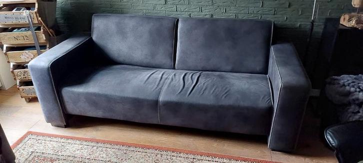 Bank antraciet, Huis en Inrichting, Banken | Bankstellen, Zo goed als nieuw, Rechte bank, Driepersoons, 200 tot 250 cm, 75 tot 100 cm