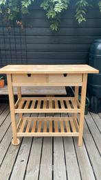 Ikea keukenblok - FORHOJA- hout - rolbaar- berken, Huis en Inrichting, Ophalen, 50 tot 100 cm, Zo goed als nieuw, Minder dan 100 cm