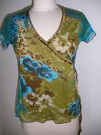 CARBONE t- shirt groen aqua bruin maat 38 - nieuw -, Kleding | Dames, Maat 38/40 (M), Nieuw, Ophalen of Verzenden, Korte mouw