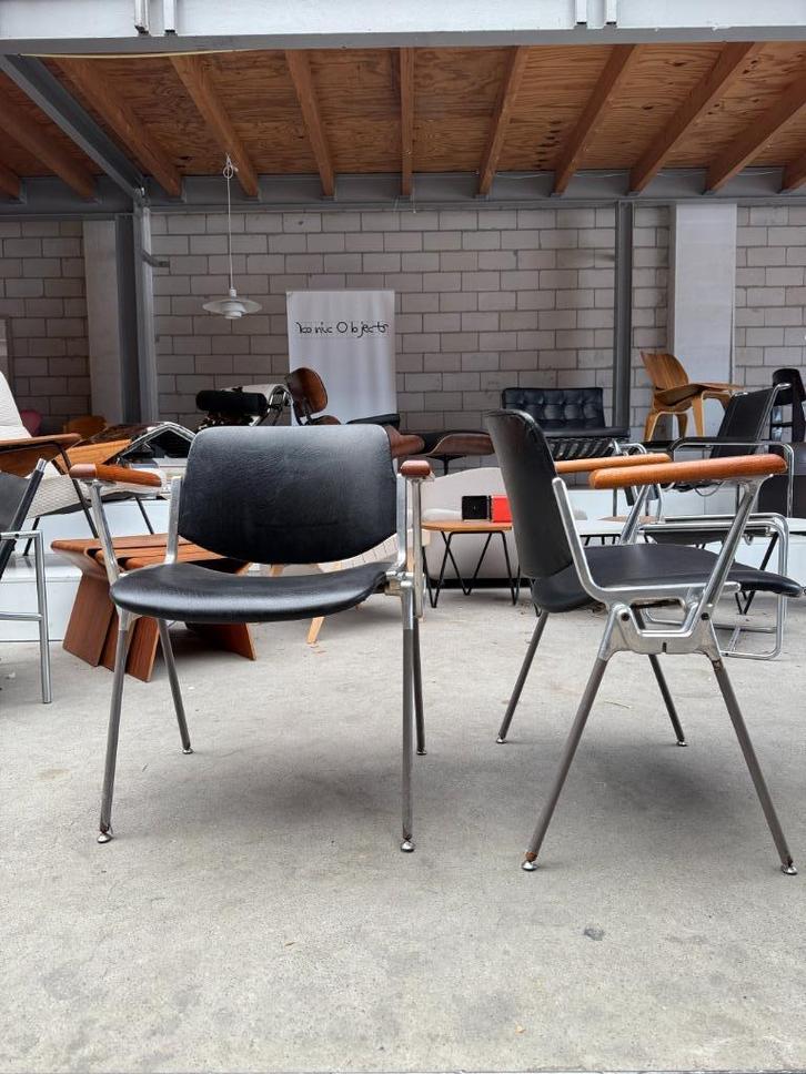 Castelli DSC 106 stoel van Giancarlo Piretti, Huis en Inrichting, Stoelen, Gebruikt, Eén, Leer, Metaal, Zwart, Ophalen