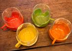 4 theeglazen uit jaren 50/60, Ophalen of Verzenden, Glas, Overige stijlen, Glas of Glazen