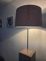 Mooie staande lamp met houten voet, Ophalen, Metaal, Zo goed als nieuw, Modern