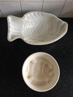 Petrrus Regout puddingvorm en nog een andere vorm - vissen, Antiek en Kunst, Ophalen of Verzenden