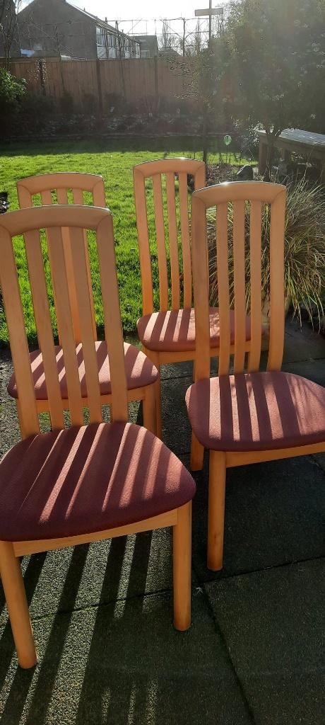 4 eetkamerstoelen, Huis en Inrichting, Stoelen, Ophalen, Gebruikt, Vier, Stof