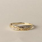 vintage 9 karaat gouden 'I LOVE YOU' diamant ring, 18 tot 19, Met strass, Verzenden, Net