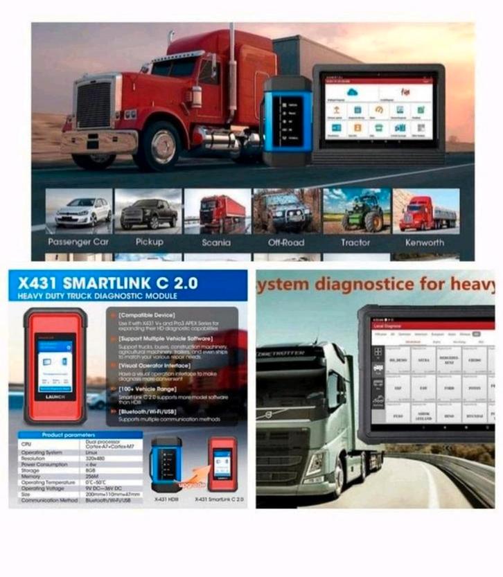 Launch vrachtwagen diagnose DAF uitleesapparaat MAN Jaltest, Auto diversen, Autogereedschap, Nieuw, Ophalen of Verzenden