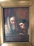 Schilderij antiek, Rabbi met leerling, Antiek en Kunst, Kunst | Schilderijen | Klassiek, Ophalen of Verzenden