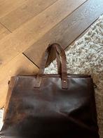 Bruine leren laptop tas merk Plevier, Computers en Software, Ophalen, 15 inch, Gebruikt, Aktetas