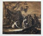 Aquatint Rugendas 1702 tentenkamp zigeuners geboorte baby, Ophalen of Verzenden