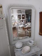 Antieke Franse toog spiegel wit, Ophalen of Verzenden, Rechthoekig, Minder dan 100 cm