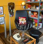 Vintage jaren 70 zwarte fauteuil/ kuipstoel/ stoel, Huis en Inrichting, Ophalen, Overige materialen, Minder dan 75 cm, ?