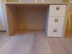 Bureau houtkleurig blad met witte laden van Linea Vroomshoop, Huis en Inrichting, Bureaus, Ophalen, Gebruikt, Bureau
