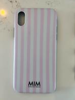MIM Amsterdam iPhone XS Hoesje - Roze/Wit Gestreept, Ophalen, Zo goed als nieuw, IPhone XS, Hoesje of Tasje