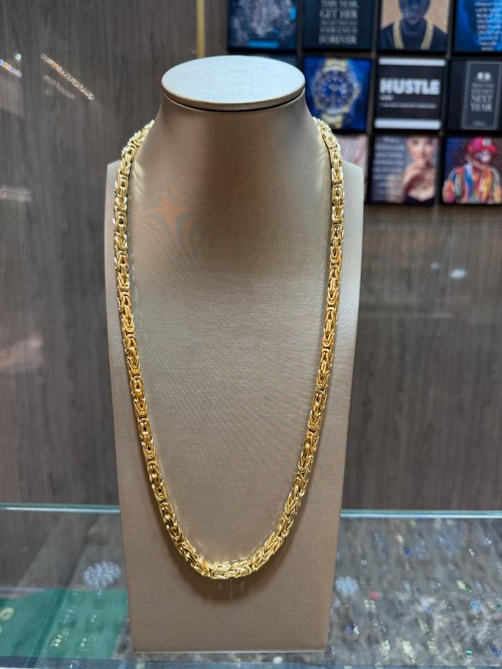 18KT Goud - 196.37 Gram - Ketting - Herenketting - KONING, Sieraden, Tassen en Uiterlijk, Kettingen, Nieuw, Goud, Ophalen
