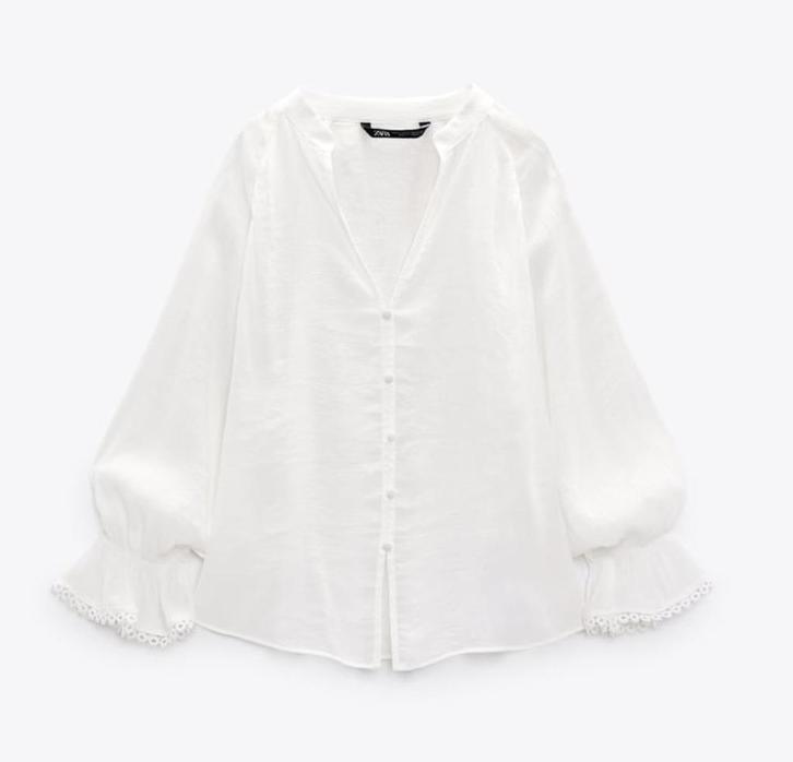 Zara witte luchtige boho blouse met guipure textuur maat XS, Kleding | Dames, Blouses en Tunieken, Nieuw, Maat 34 (XS) of kleiner