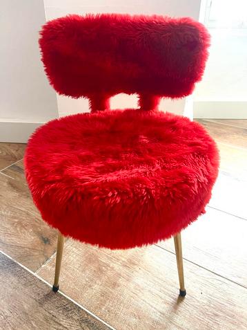 Vintage Pelfran Stoeltje - Jaren 60 Rood Moumoute beschikbaar voor biedingen