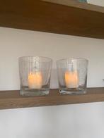 Fidrio windlicht/vaas met bubbels 20 cm doorsnee, Huis en Inrichting, Woonaccessoires | Kandelaars en Kaarsen, Ophalen of Verzenden
