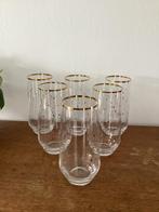 Glazen met gouden rand 6 stuks water champagne goud, Verzenden, Zo goed als nieuw, Waterglas