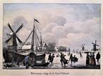 IJspret op de Zaan bij Wormerveer. Litho uit 1842, Ophalen of Verzenden